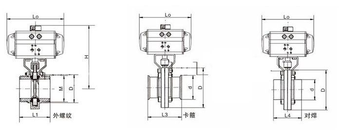 氣動(dòng)衛(wèi)生*蝶閥結(jié)構(gòu)圖