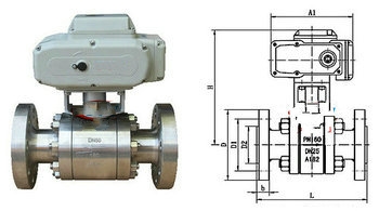電動(dòng)高壓法蘭球閥結(jié)構(gòu)圖