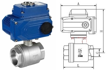 電動螺紋球閥結構圖