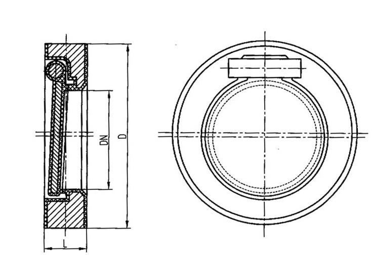 單瓣旋啟式止回閥結(jié)構(gòu)圖