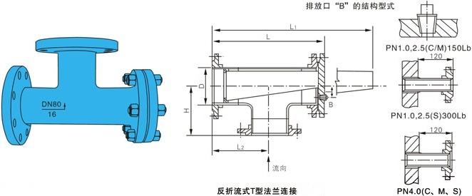 ST34法蘭T型過濾器結構圖