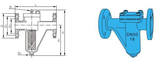 法蘭U型過(guò)濾器結(jié)構(gòu)圖