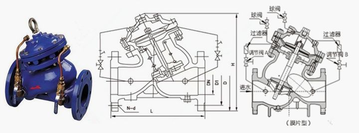 JD745X多功能水泵控制閥結(jié)構(gòu)圖