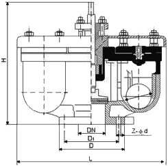 QB2雙口排氣閥尺寸圖