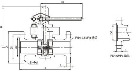 Z44H快速排污閥尺寸圖,Z48H快速排污閘閥尺寸圖