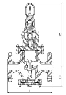 Y43H先導(dǎo)活塞式蒸汽減壓閥尺寸圖